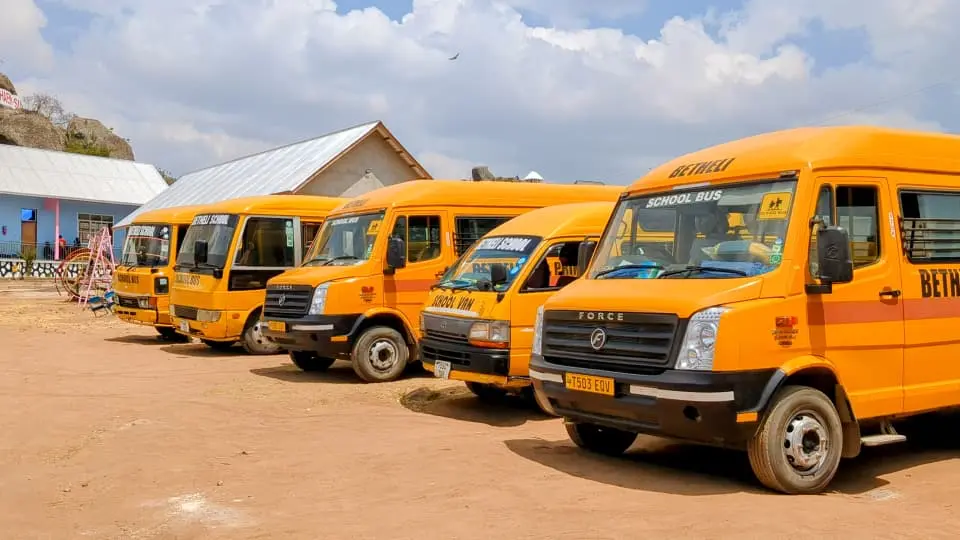Safe school buses and transport service at Betheli Schools